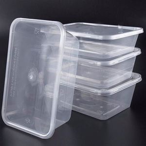 1000ml Disposable Transparent Food Grade PP Microwavable BPA Free with Lid Soup <b>Container</b> Rectangle <b>Takeaway</b> Food Box - Product Image 1