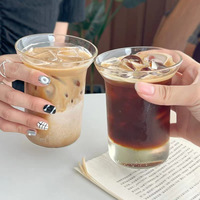 Tasse simple à bec verseur, en verre borosilicate léger et résistant à la chaleur, idéale pour l'Americano glacé, le latte et le lait