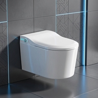 Toilette intelligente électronique murale haut de gamme avec écran LED, bidet intelligent pour la construction de villas de luxe