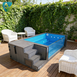 Piscine hors sol préfabriquée contemporaine avec <span class=keywords><strong>coque</strong></span> modulaire en fibre de verre <span class=keywords><strong>pour</strong></span> jardin extérieur, <span class=keywords><strong>spa</strong></span> domestique, unité de bain à remous – Offre Spéciale - Product Image 2