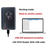 Lector y Escritor RFID UHF Portátil Plug and Play de 860-960 MHz, Emulación de Teclado HID OTG USB para Windows, Android e iOS
