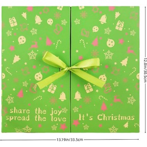 Advent Festival <b>Calendar</b> Box, DIY refillable Airborne Festival <b>Calendar</b> Christmas Gift Box (Green) Customizable - Product Image 5