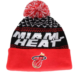 Bonnet d'hiver en tricot jacquard avec pompon <span class=keywords><strong>NBA</strong></span> Miami Heat pour les fans de basketball et les événements sportifs - Product Image 6