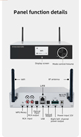 Amplificateur stéréo domestique HiFi 200W Power 2 (2.0) avec télécommande amplificateur audio Wi-Fi BT domestique up2stream mini