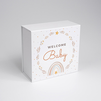 Boîte cadeau pour bébé en forme de livre, rigide, magnétique, imperméable, avec doublure en éponge, emballage de luxe en papier pour souvenir de nouveau-né, impression personnalisée