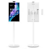 Soporte de Piso Ajustable con Pantalla Táctil Inteligente Móvil |   Pantalla de Señalización Interior con Sistema Operativo Android para Centros Comerciales y Uso en Ascensores