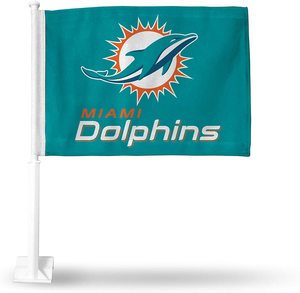 Bandiera per Auto dei Miami Dolphins, 100% Poliestere, Stampa Digitale, Vendita all'Ingrosso - Product Image 2