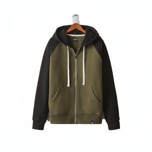 Chaqueta Clásica para Hombre, Corte Clásico, Peso Medio, Cierre Completo, Raglán, Colorblock - Product Image 1