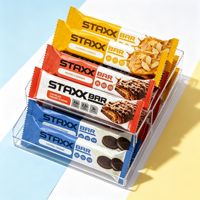 Sachet personnalisé imprimé avec surface mate, scellé au dos, doublé d'aluminium, pour barres chocolatées, barres énergétiques, barres protéinées, et snacks
