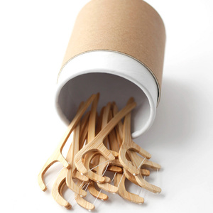 生分解性で環境に優しい使い捨ての高品質ミント竹フロッサー、フロスピック、デンタルフロス - Product Image 5