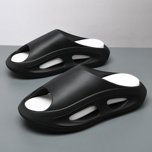 Sandales d'été pour hommes à bout ouvert, claquettes d'extérieur en EVA à semelle épaisse, antidérapantes, style sport, haut de gamme, personnalisables avec logo - Product Image 3