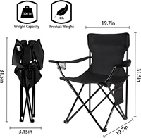 Chaises de camping pliables légères HANTU en tissu Oxford avec cadre en fer moderne - Meubles d'extérieur portables pour la plage, la randonnée et le jardin