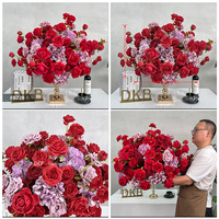 DKB Arrangements de fleurs artificielles en soie sur mesure pour centre de table, décoration de mariage