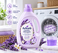 Lessive liquide concentrée écologique blanchissante et antibactérienne en pochette de recharge jetable Lavande Citron