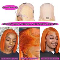 Pelucas de Cabello Humano Liso Estilo Bob con Encaje HD, Peluca sin Pegamento Lista para Usar, Pelucas Frontales de Encaje HD Pre-Arrancadas para Mujeres Negras