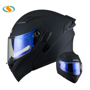 Nouveau casque de moto tout-terrain R30 multicolores avec finition premium en ABS, visière rabattable transparente et garantie d'un an - Product Image 4