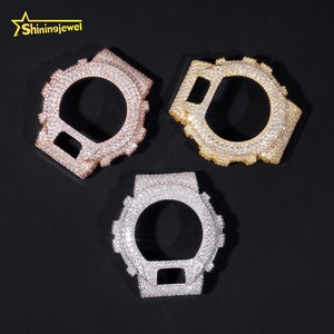 925スターリングシルバー 全面VVSモアッサナイト ウォッチケース ヒップホップジュエリー ダイヤモンドテスター合格 メンズ DW6900 腕時計ベゼル - Product Image 1