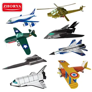 Zhorya DIY criativo montagem brinquedos quebra-cabeça aeronave modelo papel 3D quebra-cabeça avião