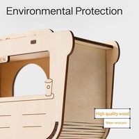Vente en gros Personnalisation créative faite à la main pour hamster Cachette en bois Maison de hamster habitat de hamster Forme de voiture à manger