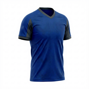 <b>Mens</b> Blue Soccer Jersey Short Sleeve Moisture Wicking Polyester Athletic Fit Custom Printed Team Football Shirt Sportswear - Product Image 1