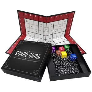 定制棋盘游戏黑色彩纸材料骰子棋子互动棋盘游戏