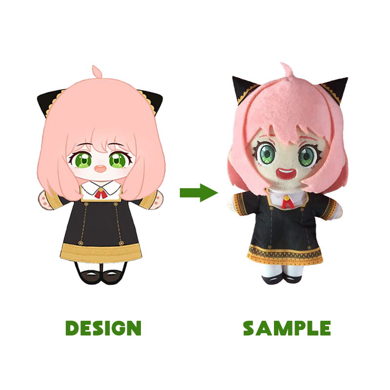 10cm Printed Plush Toy Doll Keychain