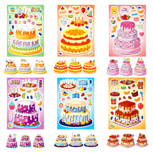 Autocollants personnalisés avec logo, 6 pièces par paquet, My Little Pony, autocollants pour changer le visage des personnages, autocollants pour gâteaux DIY, réutilisables, imperméables, autocollants mignons pour enfants - Product Image 1