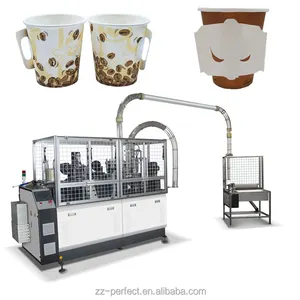 Kolu fincan makinesi otomatik plc cihazı tek kullanımlık kağıt kolu su kahve ve çay bardağı üretim makinesi