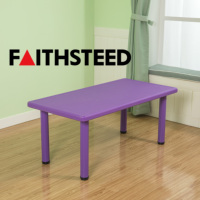 Faithsteed Ensemble de bureau d'activités circulaire vert professionnel pour enfants, table d'étude durable en plastique PE pour l'apprentissage préscolaire