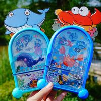HTL Jeu de flipper portable sur le thème des animaux marins (Baleine, Crabe, Pieuvre, Escargot de mer) avec lanceur à ressort, jeu d'arcade de poche, cadeau