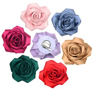 Pinzas de Pelo con Forma de Rosa de Satén, 11 cm, Estilo Retro, Florales, al por Mayor, para Mujer, Regalo, Accesorios Diarios - Product Image 1