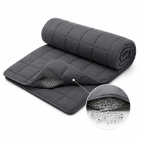 Couverture lestée portable avec rembourrage en billes de verre, couverture lourde pour les voyages en avion, le repos à l'hôtel et le sommeil au lit