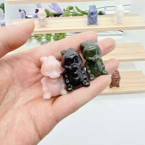 Fabbrica a buon mercato prezzo all'ingrosso di cristallo naturale figurine di grande orecchio conigli di cristallo animali <span class=keywords><strong>voglie</strong></span> per la decorazione della casa - Product Image 4