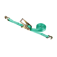 Sangle d'arrimage à cliquet en polyester de 1-1/16''/27 mm avec crochets double-J, longueur de 15 pieds, résistance à la rupture de 1500 KN pour l'arrimage de marchandises