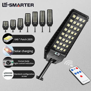 Üretici süper parlak açık siyah sensör uzaktan kumanda ile güneş sokak ışık su geçirmez güneş enerjili hareket sensörlü Led - Product Image 1