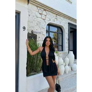 Conjunto de Traje Negro Samba para Mujer, Elegante Conjunto de Falda - Product Image 5