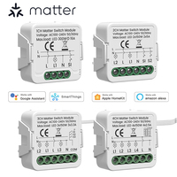 Module d'interrupteur intelligent Tuya Matter de haute qualité, 1 à 4 canaux, contrôle à distance par application, commande vocale, relais intelligent