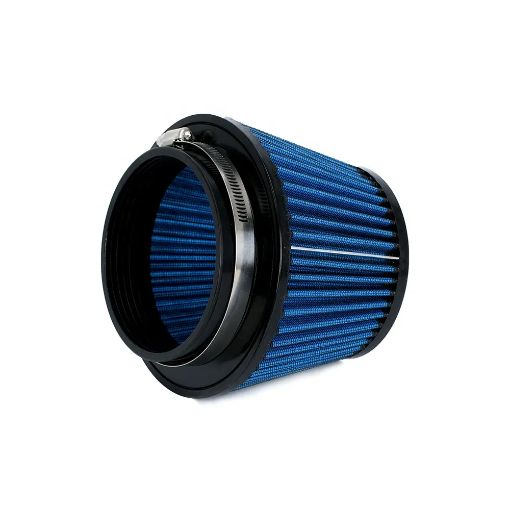 Limpiador de filtro de aire de entrada de aire frío para coche de entrada de alto flujo universal tubo modificado Scooter 4,5 " / 115mm azul mm