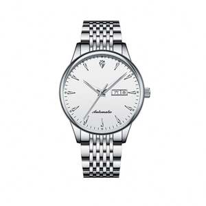 Montre mécanique en or Moissanite en gros, montres automatiques lumineuses pour hommes, montre-bracelet de luxe à double date, étanche - Product Image 5