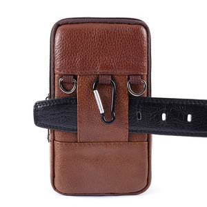 Custodia in Pelle per Cellulare con Clip da Cintura, Borsa a Tracolla per Telefono, Marsupio Unisex con Cinghia - Product Image 4