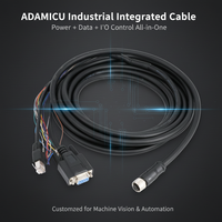 Cable de señal de par trenzado para comunicación de cámara industrial Gigabit RS232 con bloque de terminales DB9 hembra + RJ45 + 8 pines