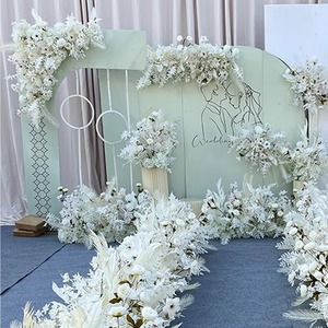 Camino de mesa de guirnalda Floral de rosas artificiales de seda blanca al por mayor para bodas, arco de bola de flores decorativo caliente decorativo - Product Image 2