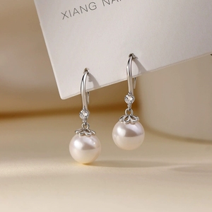 FY-EZ208 2025 Bestseller 925 Sterling Silver <strong>Pearl</strong> Drop Earrings Luxury High-End <strong>Studs</strong> for Women Gift - Product Image 2