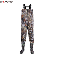 Kippo Luxe vente en gros Nylon imperméable Wading bateau pêche protège-poitrine avec bottes chasse combinaison chaussures