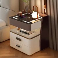 Table de chevet intelligente de luxe européenne personnalisée en bois massif, multifonctionnelle, à hauteur réglable, avec lecteur d'empreintes digitales sans fil, sécurisée, directement de l'usine
