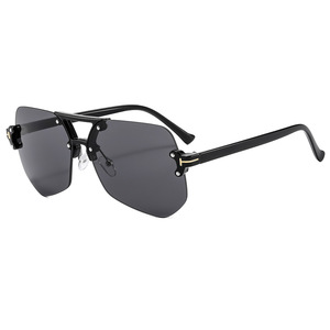 Gafas de Sol Rectangulares sin Montura, Protección UV400, Estilo Piloto, Unisex, para Conducir, Modelo 9010 - Product Image 1