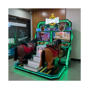 Parc d'attractions à monnayeur électronique mécanique west cowboy simulateur d'arcade 4 joueurs machine de jeux de courses de chevaux - Product Image 4