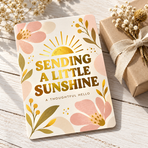 Biglietti di Auguri Personalizzati con Lamina d'Oro, Design Floreale Boho, 'Una Piccola Gioia per Te', Biglietti di Ringraziamento per Confezioni Regalo - Product Image 2