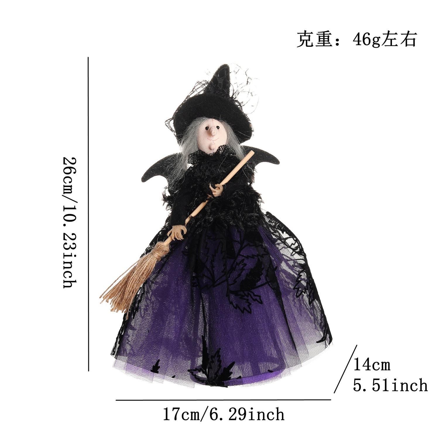Purple witch ornaments