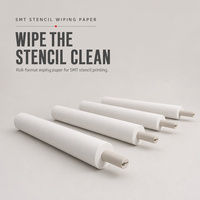 Rouleau de tampon essuieur SMT non tissé, 56 g/m², 55 % pâte de bois, 45 % polyester, sans peluches, pour imprimante, directement de l'usine